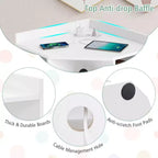 Costway Meuble de rangement d'angle 3 niveaux pour enfants avec ports USB et prises électriques, 9 casiers, Gris/Blanc