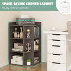 Costway Meuble de rangement d'angle 3 niveaux pour enfants avec ports USB et prises électriques, 9 casiers, Gris/Blanc