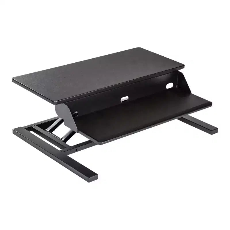 Support de moniteur convertisseur de bureau debout à deux niveaux AirRise Pro de Stand Up Desk Store avec tablette de clavier intégrée (blanc, 32 po de large)
