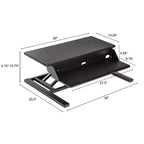 Support de moniteur convertisseur de bureau debout à deux niveaux AirRise Pro de Stand Up Desk Store avec tablette de clavier intégrée (blanc, 32 po de large)