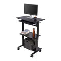 Poste de travail mobile et réglable en hauteur avec étagère pour imprimante et tablette coulissante pour clavier de Stand Up Desk Store