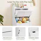 Bibliothèque Whizmax pour enfants, présentoir à livres en bois, étagère à livres et rangement de jouets pour enfants, combo étagère à livres et coffre à jouets pour chambre d'enfant et crèche