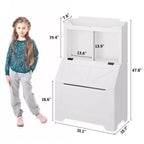 Bibliothèque Whizmax pour enfants, présentoir à livres en bois, étagère à livres et rangement de jouets pour enfants, combo étagère à livres et coffre à jouets pour chambre d'enfant et crèche