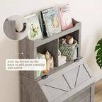 Bibliothèque Whizmax pour enfants, présentoir à livres en bois, étagère à livres et rangement de jouets pour enfants, combo étagère à livres et coffre à jouets pour chambre d'enfant et crèche