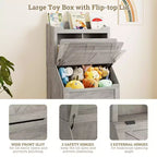 Bibliothèque Whizmax pour enfants, présentoir à livres en bois, étagère à livres et rangement de jouets pour enfants, combo étagère à livres et coffre à jouets pour chambre d'enfant et crèche