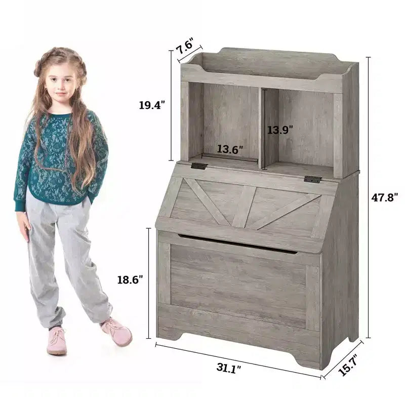 Bibliothèque Whizmax pour enfants, présentoir à livres en bois, étagère à livres et rangement de jouets pour enfants, combo étagère à livres et coffre à jouets pour chambre d'enfant et crèche