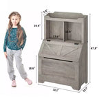 Bibliothèque Whizmax pour enfants, présentoir à livres en bois, étagère à livres et rangement de jouets pour enfants, combo étagère à livres et coffre à jouets pour chambre d'enfant et crèche