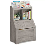 Bibliothèque Whizmax pour enfants, présentoir à livres en bois, étagère à livres et rangement de jouets pour enfants, combo étagère à livres et coffre à jouets pour chambre d'enfant et crèche