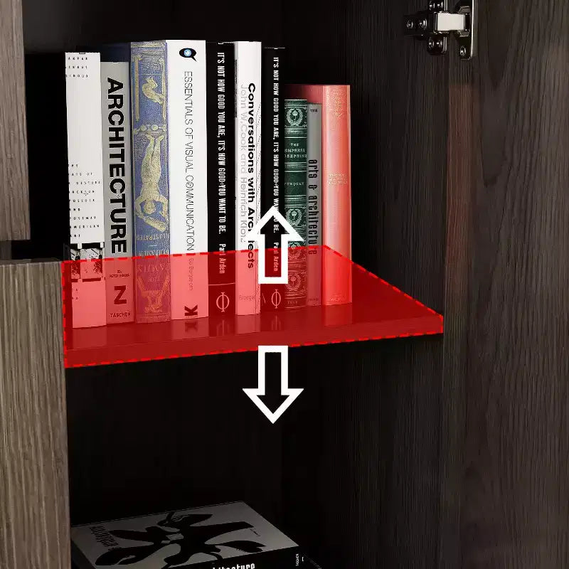 Meuble vitrine Famapy en bois marron avec portes vitrées et lumières LED