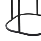 Table basse Modern Retro avec pieds en métal, plateau en bois massif avec motifs sculptés - ModernLuxe