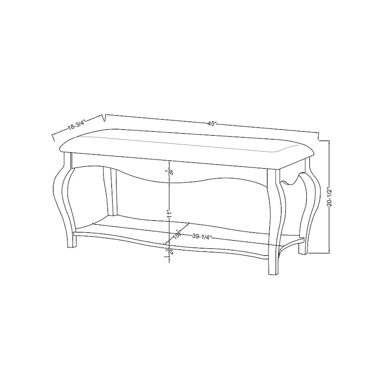 Banc d'appoint en similicuir chêne tabac, style transitionnel, 1 place