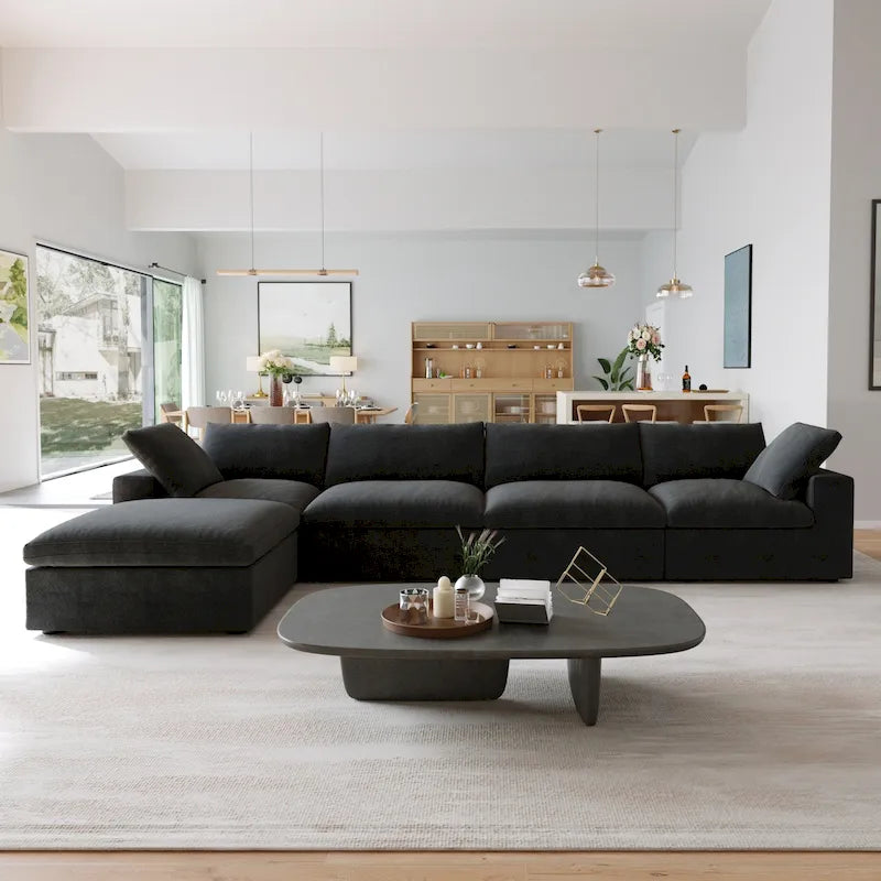 Canapés d'angle pour salon, canapé sectionnel convertible modulaire moderne avec housses de coussin amovibles