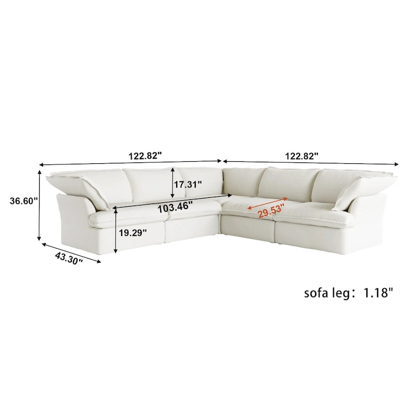 Canapé d'angle modulable moderne rembourré