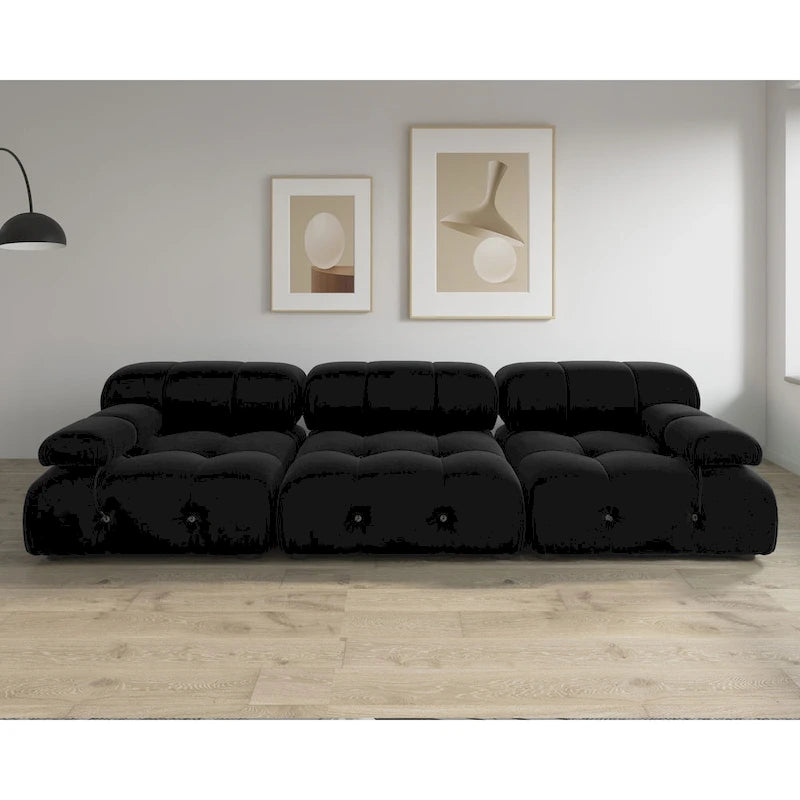 Canapé modulaire sectionnel à combinaison libre en velours noir