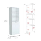 Lot de 3 bibliothèques 188 cm de large, 4 étagères, double armoire