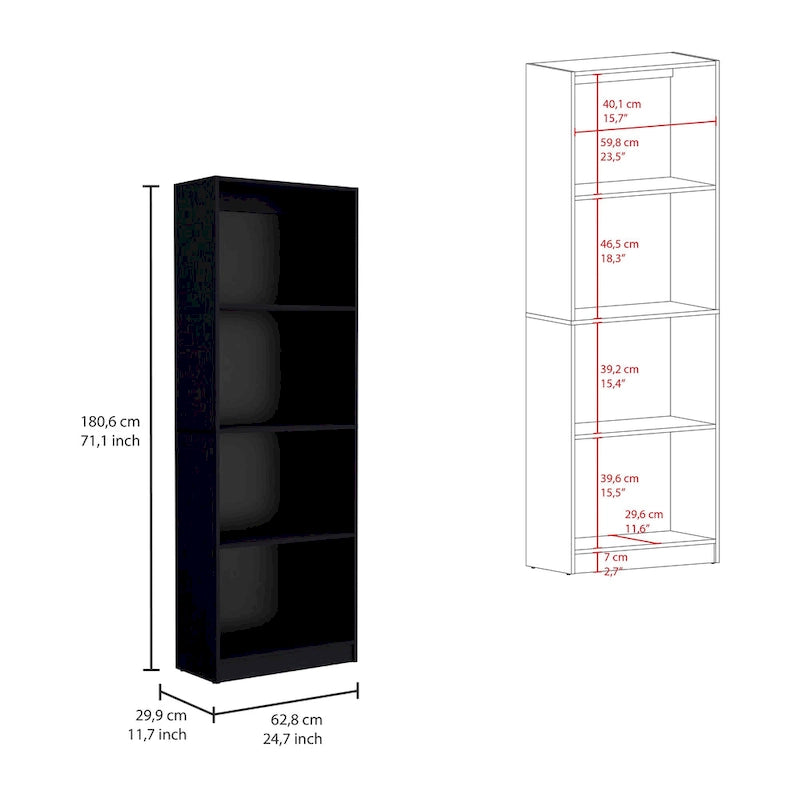 Lot de 3 bibliothèques 188 cm de large, 4 étagères, double armoire
