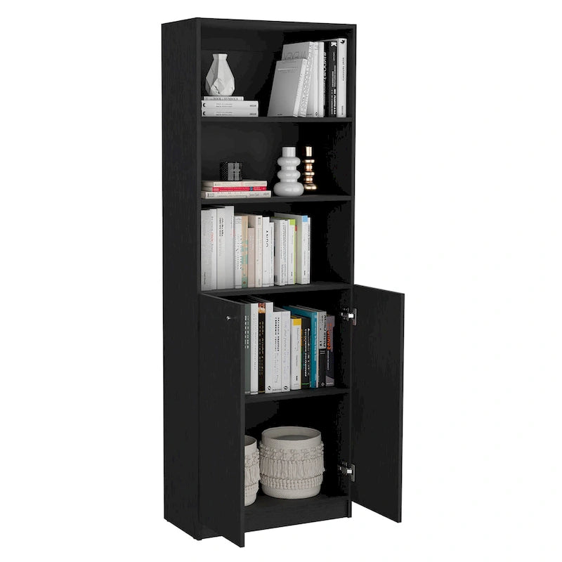 Lot de 3 bibliothèques 188 cm de large, 4 étagères, double armoire