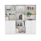 Lot de 3 bibliothèques 188 cm de large, 4 étagères, double armoire