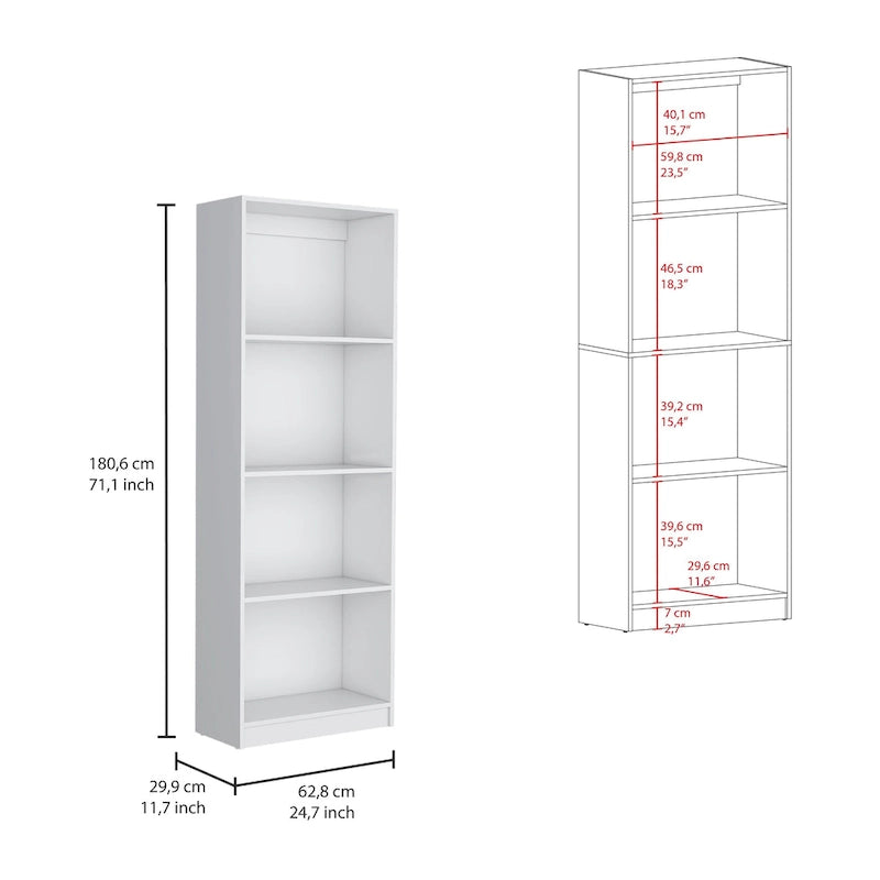 Lot de 3 bibliothèques 188 cm de large, 4 étagères, double armoire