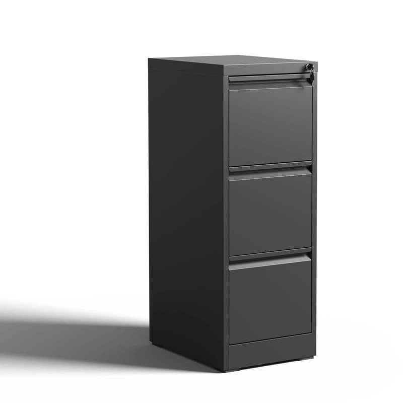 Classeur vertical métallique à 3 tiroirs avec serrure, format A4 Légal/Lettre