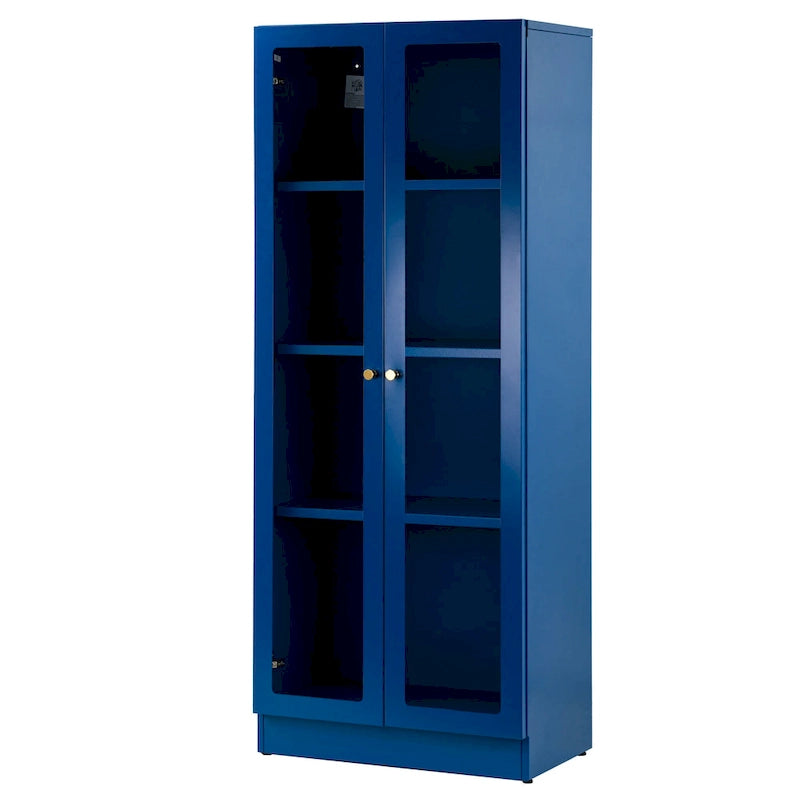 Meuble métallique bleu de 59 pouces avec portes à la française