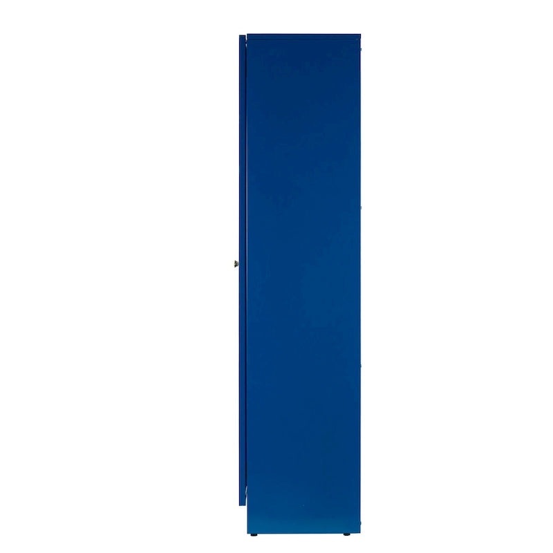 Meuble métallique bleu de 59 pouces avec portes à la française