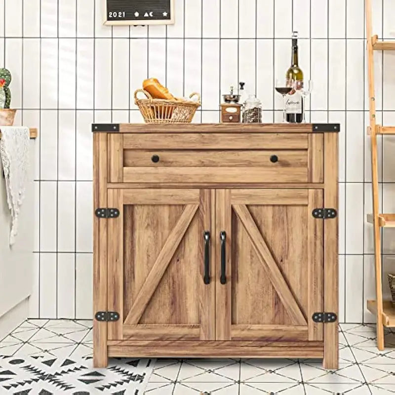 Meuble bas de ferme avec tiroirs et portes 80 cm - 39,5 P x 80 L x 80 H