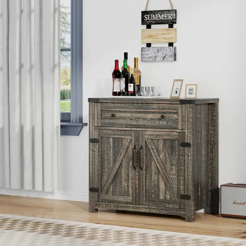 Meuble bas de ferme avec tiroirs et portes 80 cm - 39,5 P x 80 L x 80 H