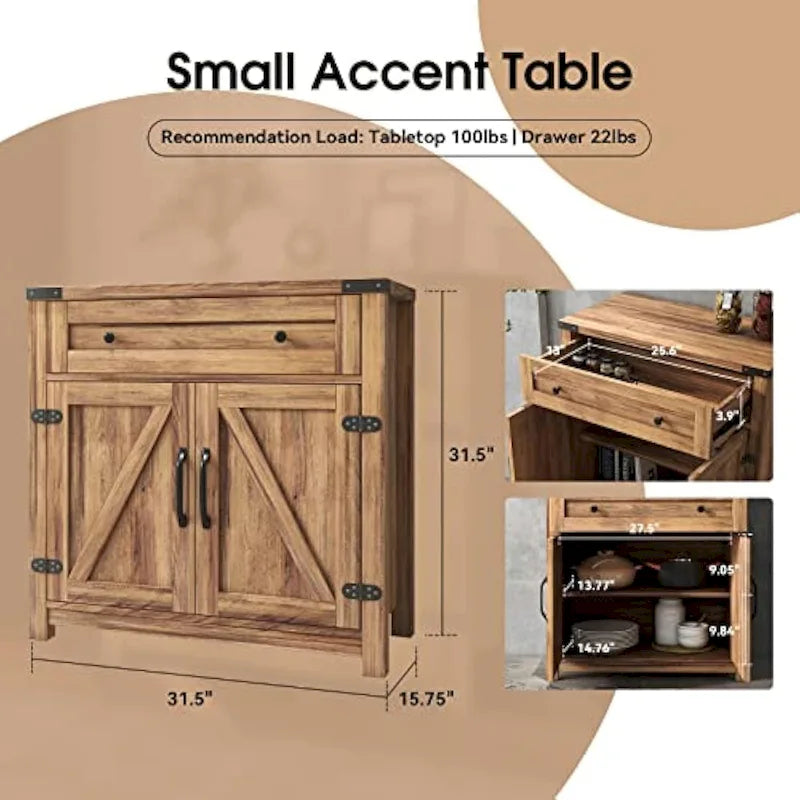 Meuble bas de ferme avec tiroirs et portes 80 cm - 39,5 P x 80 L x 80 H