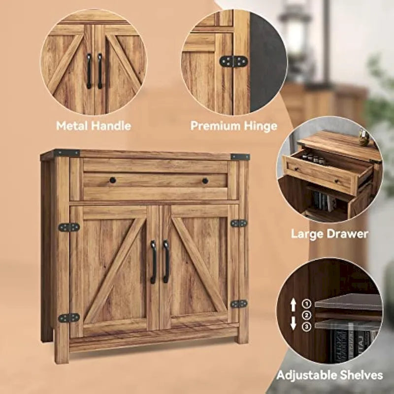 Meuble bas de ferme avec tiroirs et portes 80 cm - 39,5 P x 80 L x 80 H