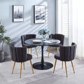 Dining Chairs Set Of 2, Upholstered Chairs With Ergonomic Seat, Metal Legs, Comfortable Backrest, Modern Accent Chair