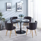 Dining Chairs Set Of 2, Upholstered Chairs With Ergonomic Seat, Metal Legs, Comfortable Backrest, Modern Accent Chair