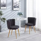 Lot de 2 chaises de salle à manger, chaises rembourrées avec assise ergonomique, pieds en métal, dossier confortable, chaise d'appoint moderne
