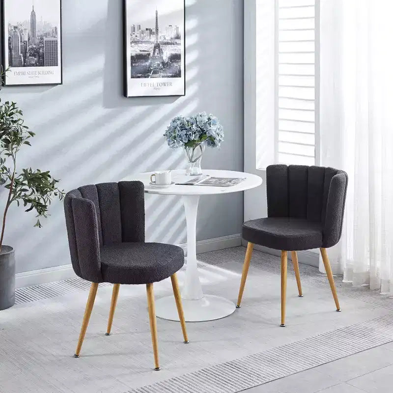 Lot de 2 chaises de salle à manger, chaises rembourrées avec assise ergonomique, pieds en métal, dossier confortable, chaise d'appoint moderne