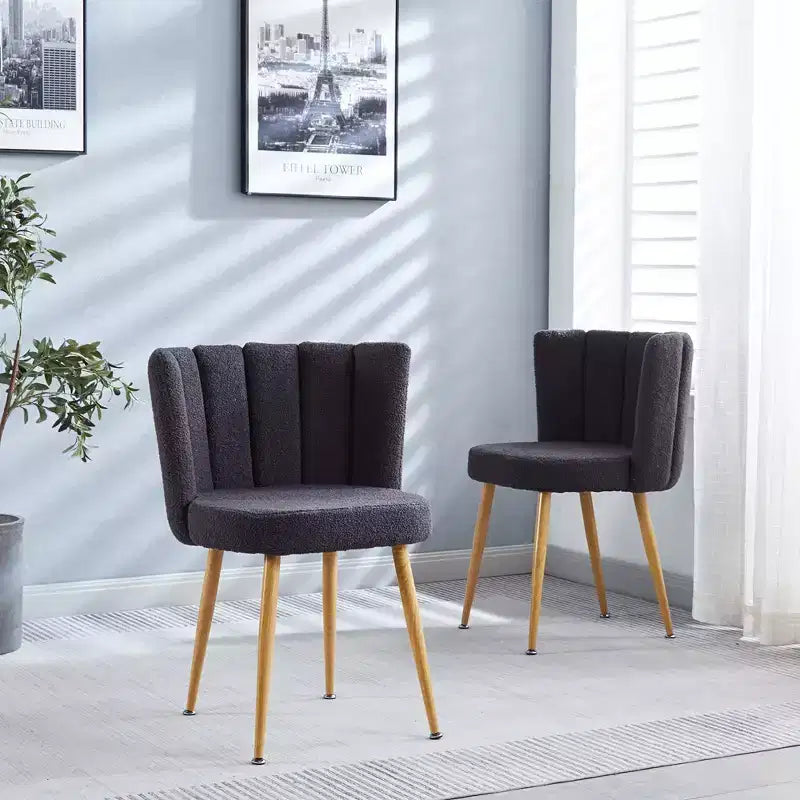 Lot de 2 chaises de salle à manger, chaises rembourrées avec assise ergonomique, pieds en métal, dossier confortable, chaise d'appoint moderne
