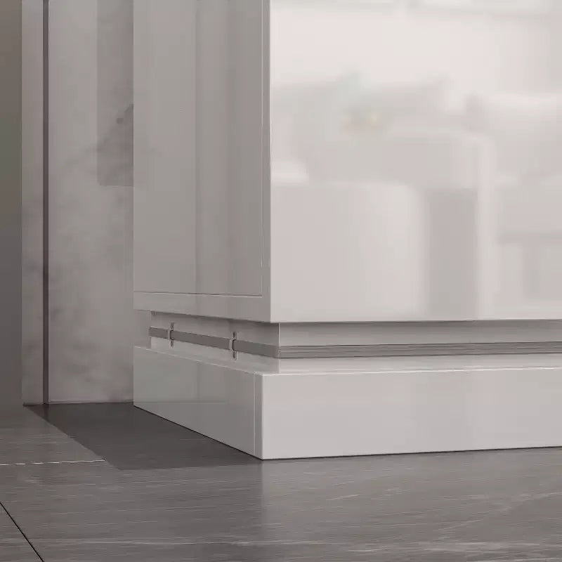 Meuble TV Famapy blanc à 2 tiroirs avec lumières LED, table console