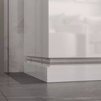 Meuble TV Famapy blanc à 2 tiroirs avec lumières LED, table console