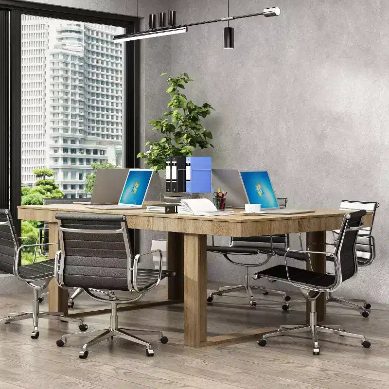 Table de réunion de bureau Famapy en bois moderne