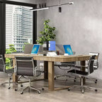 Table de réunion de bureau Famapy en bois moderne