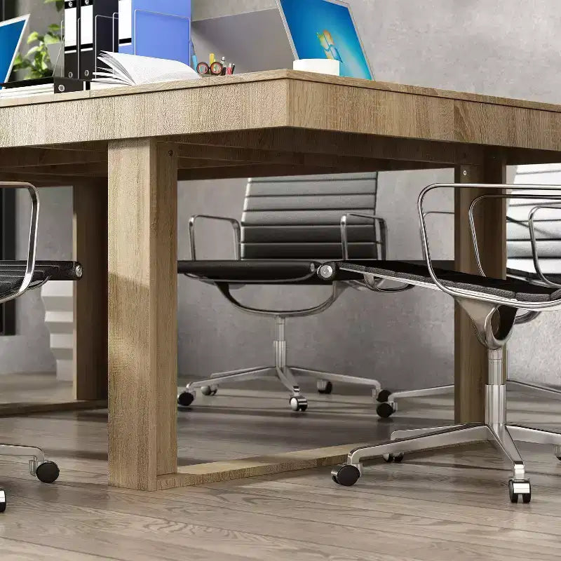 Table de réunion de bureau Famapy en bois moderne