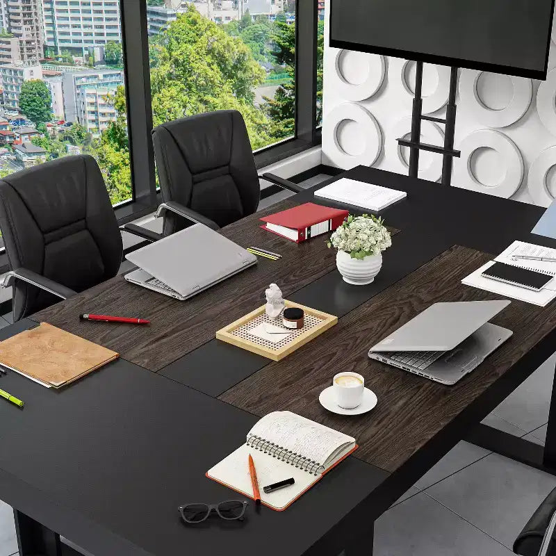 Table de réunion de bureau Famapy en bois moderne