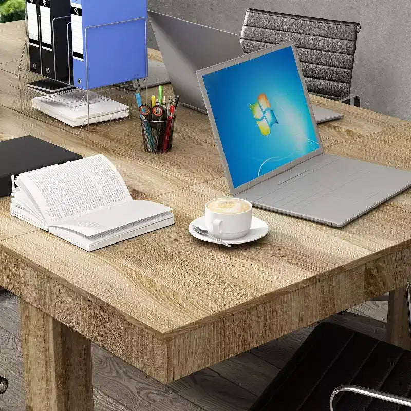 Table de réunion de bureau Famapy en bois moderne