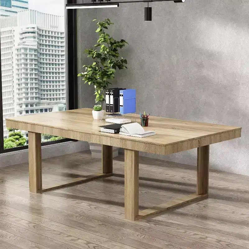 Table de réunion de bureau Famapy en bois moderne
