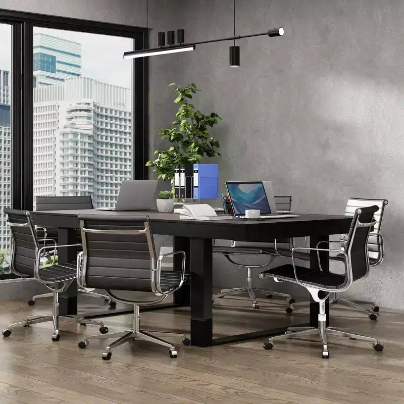 Table de réunion de bureau Famapy en bois moderne