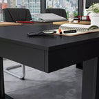 Table de réunion de bureau Famapy en bois moderne
