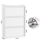 Meuble à chaussures avec 3 tiroirs basculants, rangement à chaussures pour entrée, armoire à chaussures en bois, meuble à chaussures dissimulé pour couloir, salon, blanc rustique