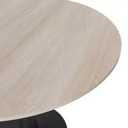 Table à manger ronde LeisureMod Bristol 31" avec plateau en pierre frittée, piédestal en acier noir, table d'appoint pour cuisine et petits espaces