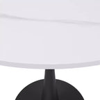 Table à manger ronde LeisureMod Bristol 31" avec plateau en pierre frittée, piédestal en acier noir, table d'appoint pour cuisine et petits espaces