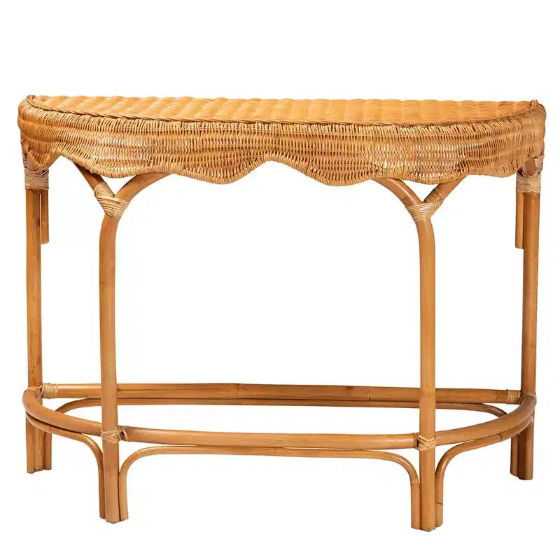 Table console en rotin marron naturel bali & pari Wakana Modern Bohemian