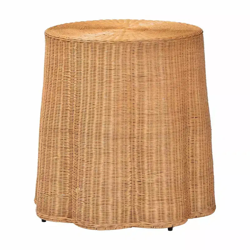 Table d'appoint en rotin festonné Bali & Pari Palm Bohemian Honey